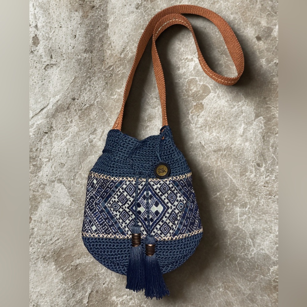 The Sak Navy and Tan Crossbody Bag